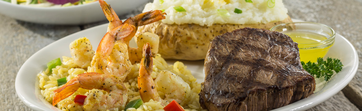 Sirloin and Grilled Shrimp Sirloin and Grilled Shrimp