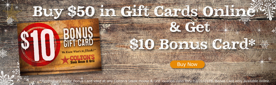 Buy $50 in Gift Cards online and Get $10 Bonus Card Buy $50 Get $10